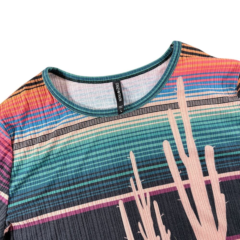 Crazy Train Desert Pattern Colorful‎ Shirt Sz L